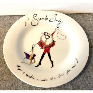 Pottery Barn Santa Baby 8.5" Porcelain Plate 1999-2000  # 2630